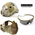 Paintball Fast Helmet Hunting Tactical Half Face Mask for Shooting Airsoft Mesh Breathable Eye Protective Mask - KiwisLove