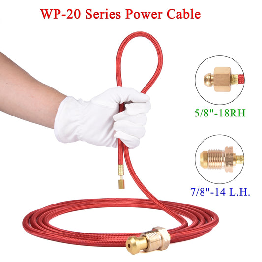 WP20 TIG Torch Power Cable 7/8&quot; US Type Connector M16*1.5 For Water-Cooled TIG Torches 20 Series 3.8m 12.5ft 250A - KiwisLove
