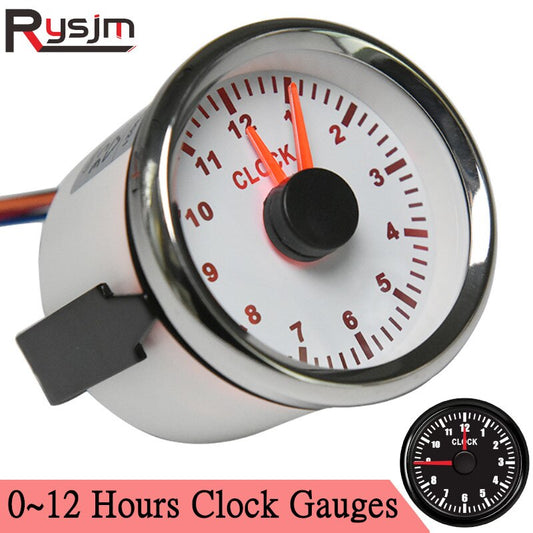 12 Hours Digital Pointer Clock Gauge Hour Meters for Marine Car Boat Yacht Show Clock Meters Red Backlight 9~32Vht hour meters - KiwisLove