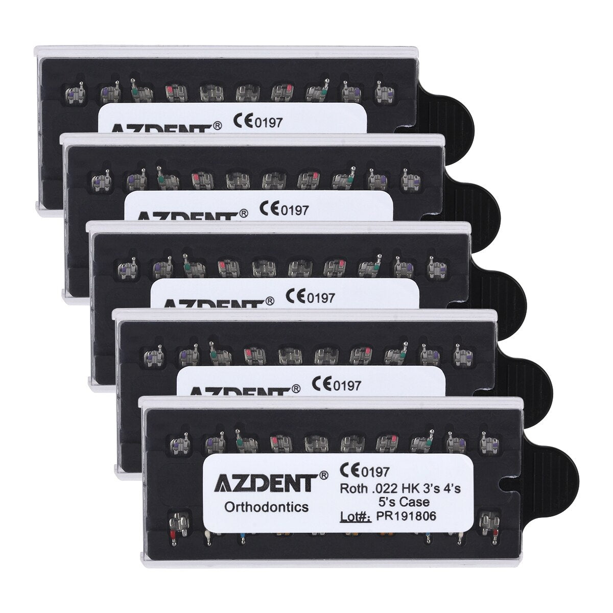 AZDENT 5 Packs Dental Orthodontic Monoblock Metal Bracket Braces Mini Roth/MBT.018/022 345 Hooks 20pcs/Pack - KiwisLove