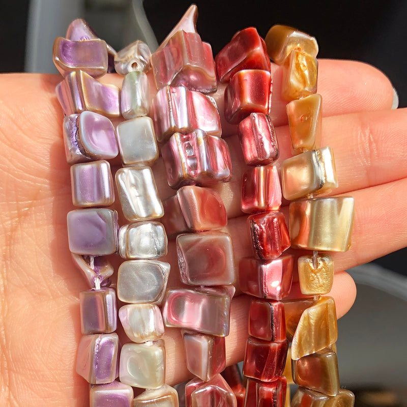 Imitation Pearl Beads Red Purple Grey Irregular Freshwater Shell Pearl Loose Beads for Jewelry Making DIY Bracelet Accessories - KiwisLove