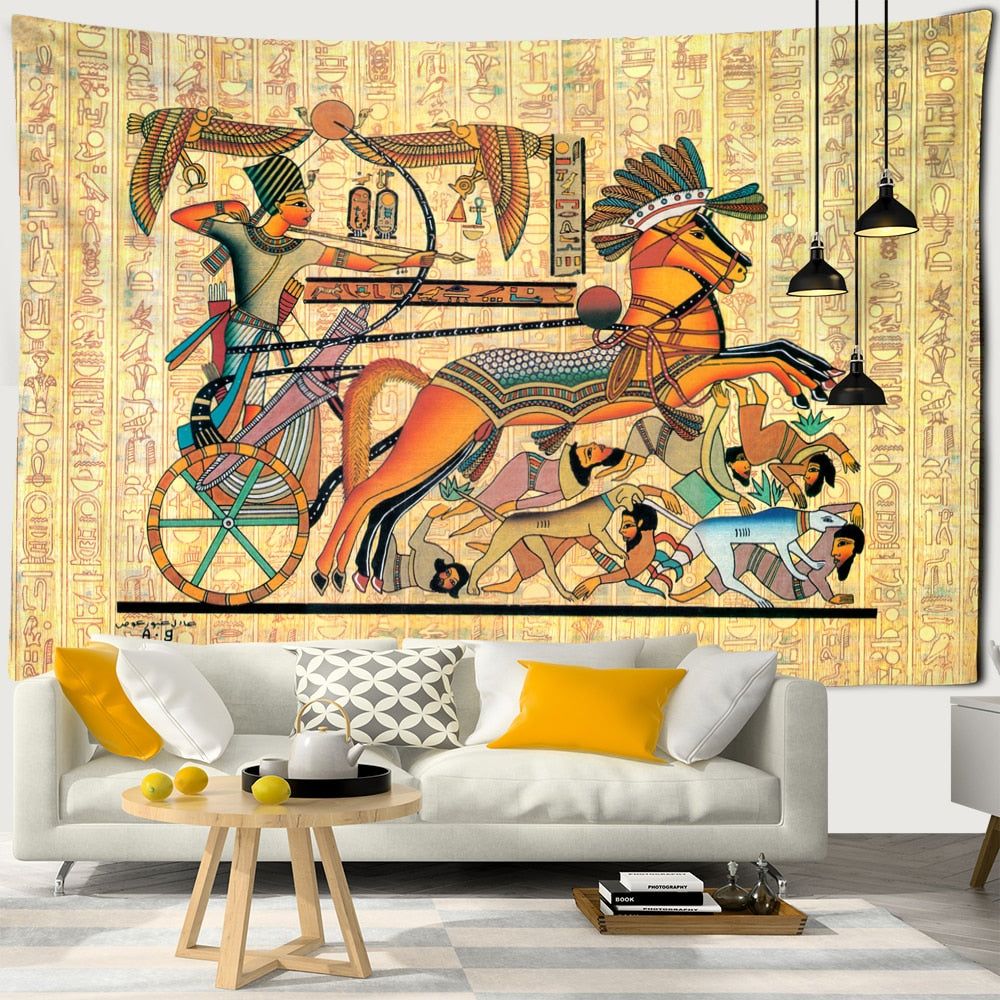 Egyptian Pyramid Tapestry Wall Hanging Ancient Civilization Figure Bohemian Hippie TAPIZ Wizardry Home Decor - KiwisLove