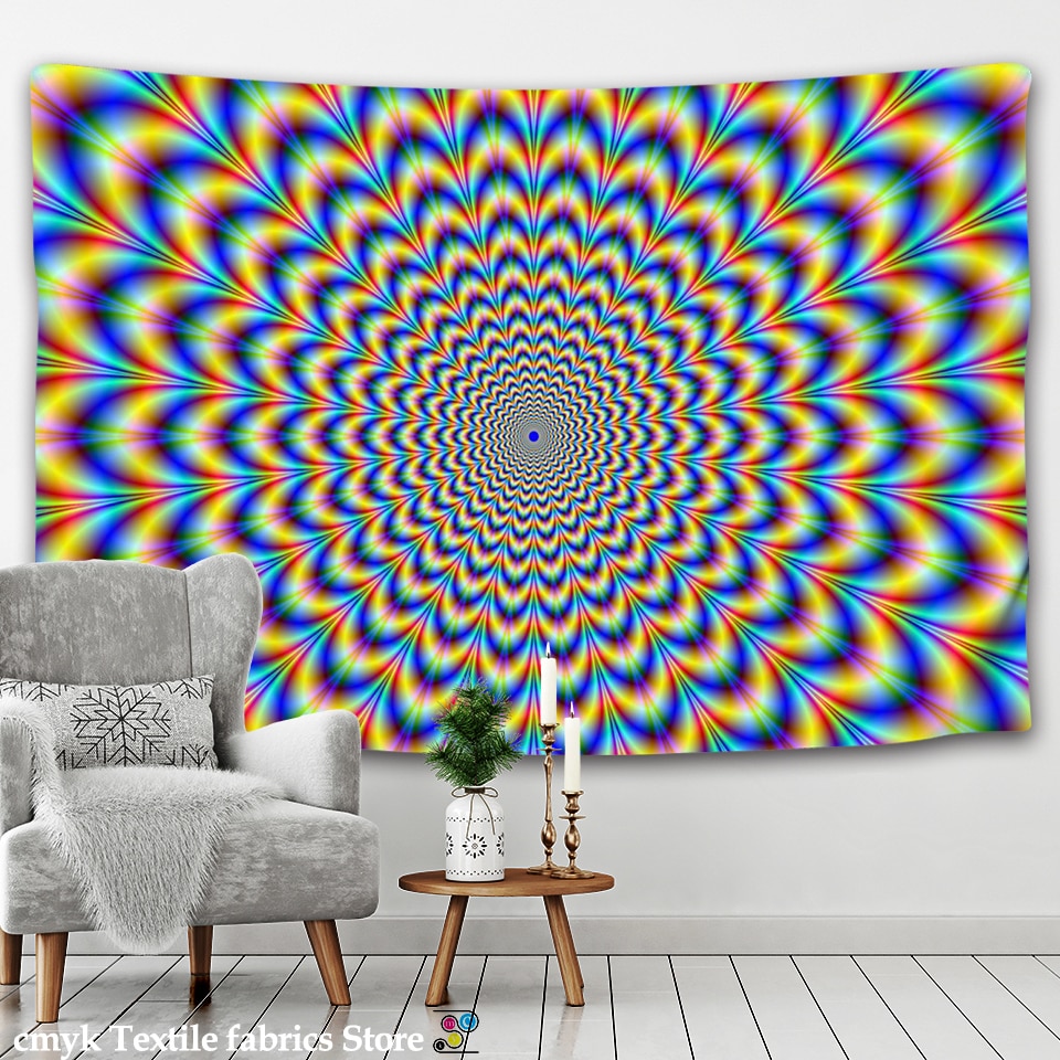 Psychedelic India Mandala Tapestry Wall Hanging Boho Decor Wall Cloth Tapestries Hippie Tapestry Mandala Wall Carpet - KiwisLove