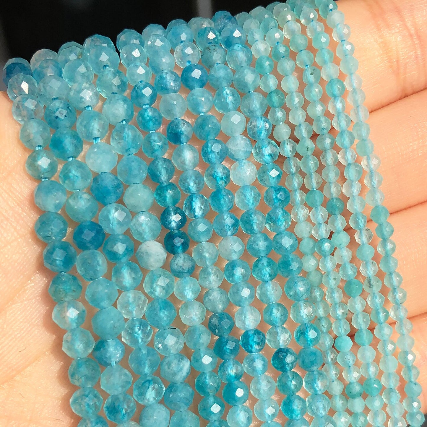 Natural Stone Faceted Blue Aquamarines Lapis lazuli Amazonite Spacer Beads for Beadwork DIY Jewelry Making Bracelet Accessories - KiwisLove