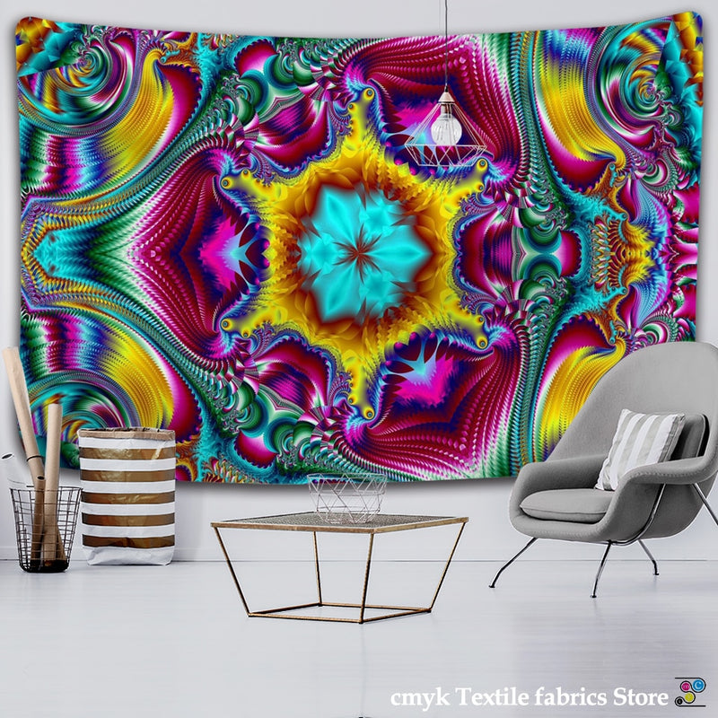 Mandela Wall hanging Tapestry psychedelic pattern yoga throw beach throw carpet Hippie Home Decor mandala Wall Tapestry Blanket - KiwisLove