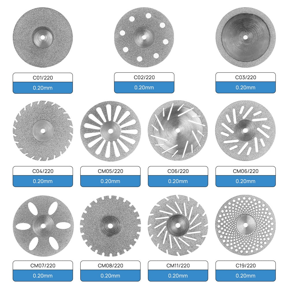 Azdent Dental Lab Polishing Shank Mandrel Burs Emery Disc Cutting Double Side - KiwisLove