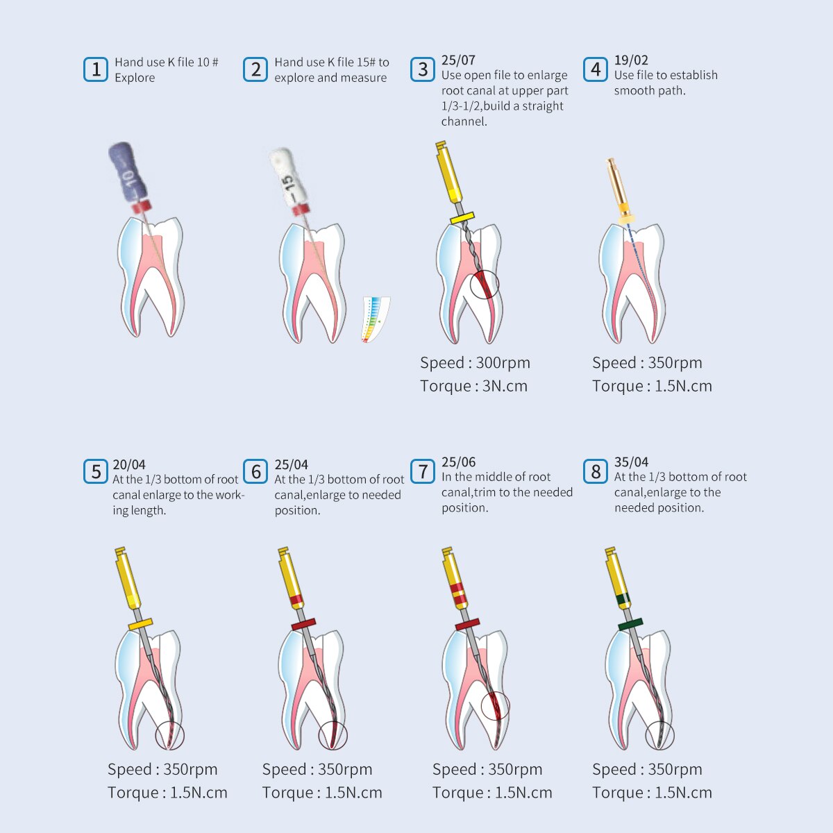 6pcs/Box Dental 25mm Endo File Engine Use Root Canal Instrument NITI Alloy Files - KiwisLove