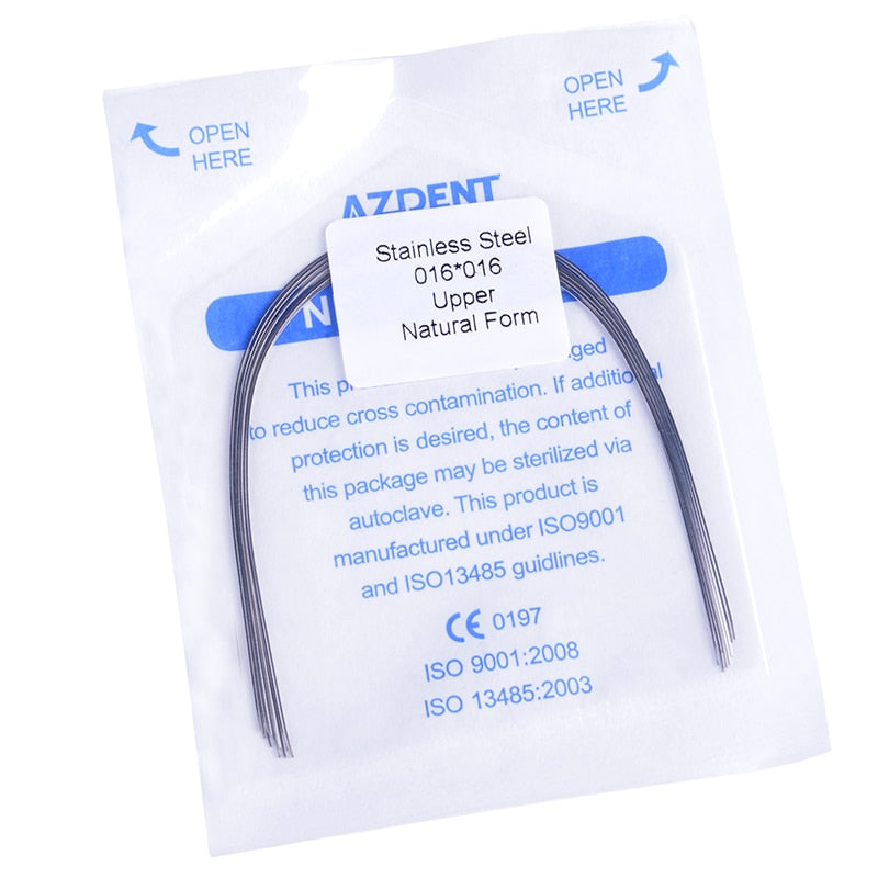 10pcs/Pack AZDENT Stainless Steel Arch Wire Rectangular Natural Form Dental Orthodontic Archwire Lower/Upper - KiwisLove
