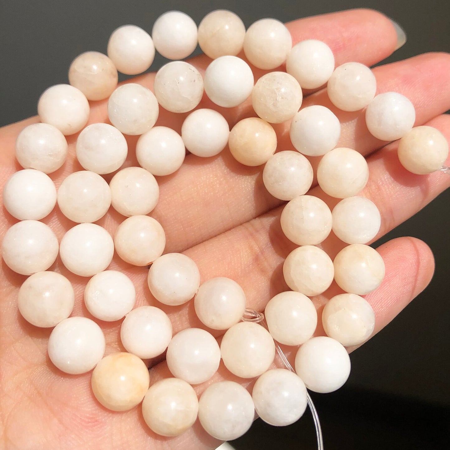 Natural Stone Pink Purple Blue Angelite Morganite Round Beads For Jewelry Jade Beads Making DIY Handmade Bracelet Neckalce 15&#39;&#39; - KiwisLove