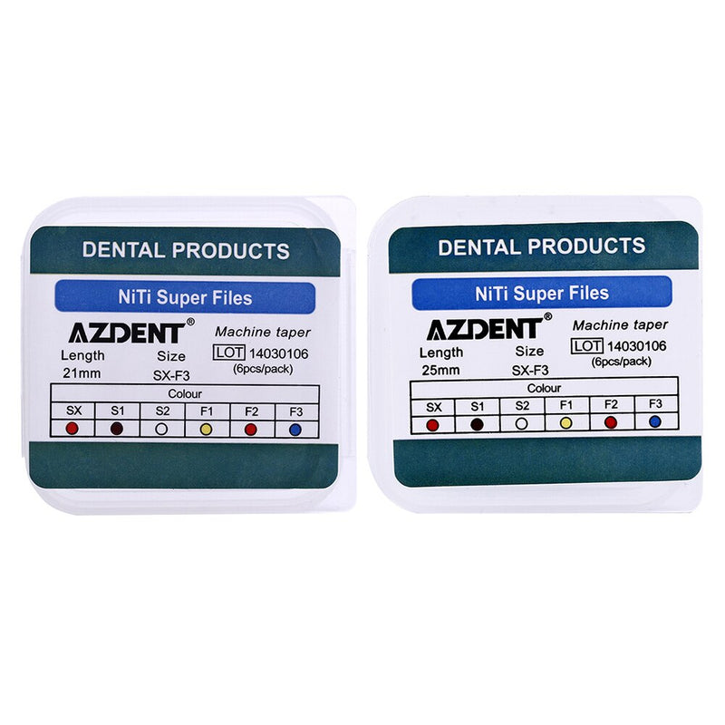Dental Root Canal File SX-F3 21mm/25mm 6pcs/Pack NiTi Super Rotary File Machine Taper - KiwisLove