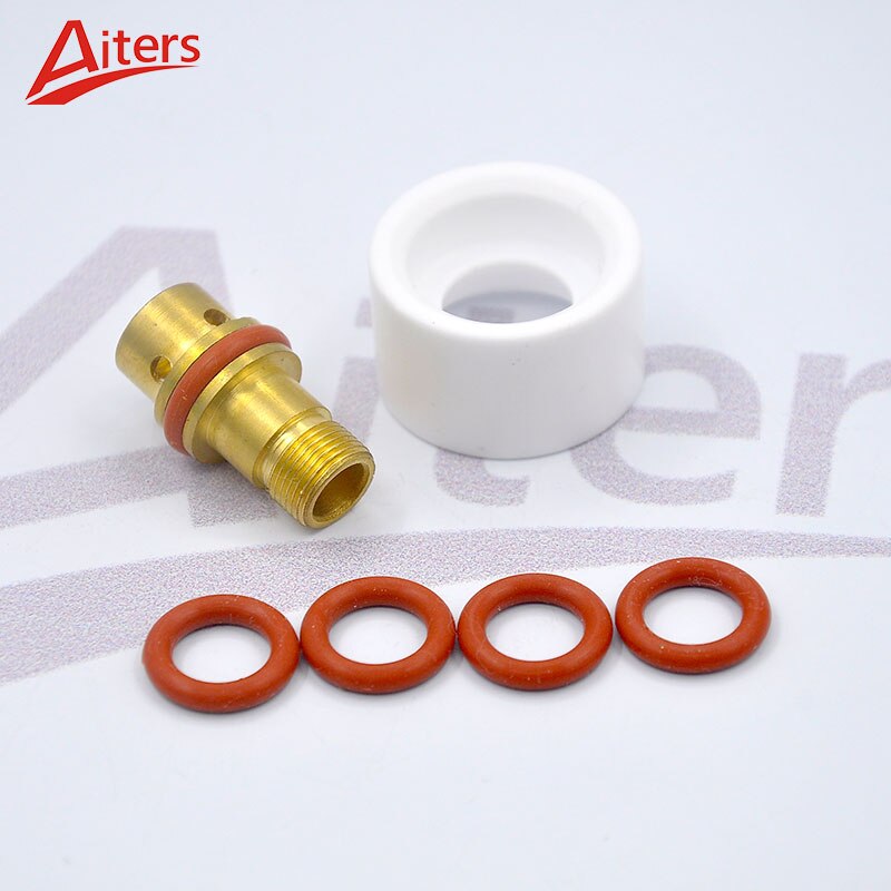 TIG Welding Torch Pyrex Cup 16PCS kit for WP17/18/26 with Small Separate Gas lens and Small Connector - KiwisLove