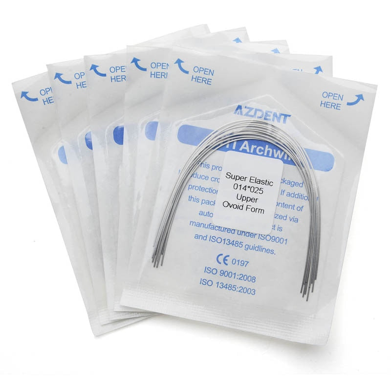 10Pcs/Pack AZDENT Super Elastic NITI Rectangle Arch Wire Dental Othodontics 2 Form Oval Natural - KiwisLove