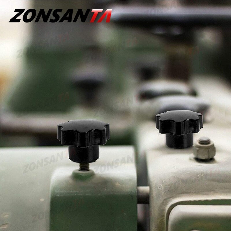 ZONSANTA Plum Bakelite Hand Tighten Nuts M4 M5 M6 M8 M10 Plastic Head Hand Nut Black Handle Thread Star Clamping Knob Manual Nut - KiwisLove