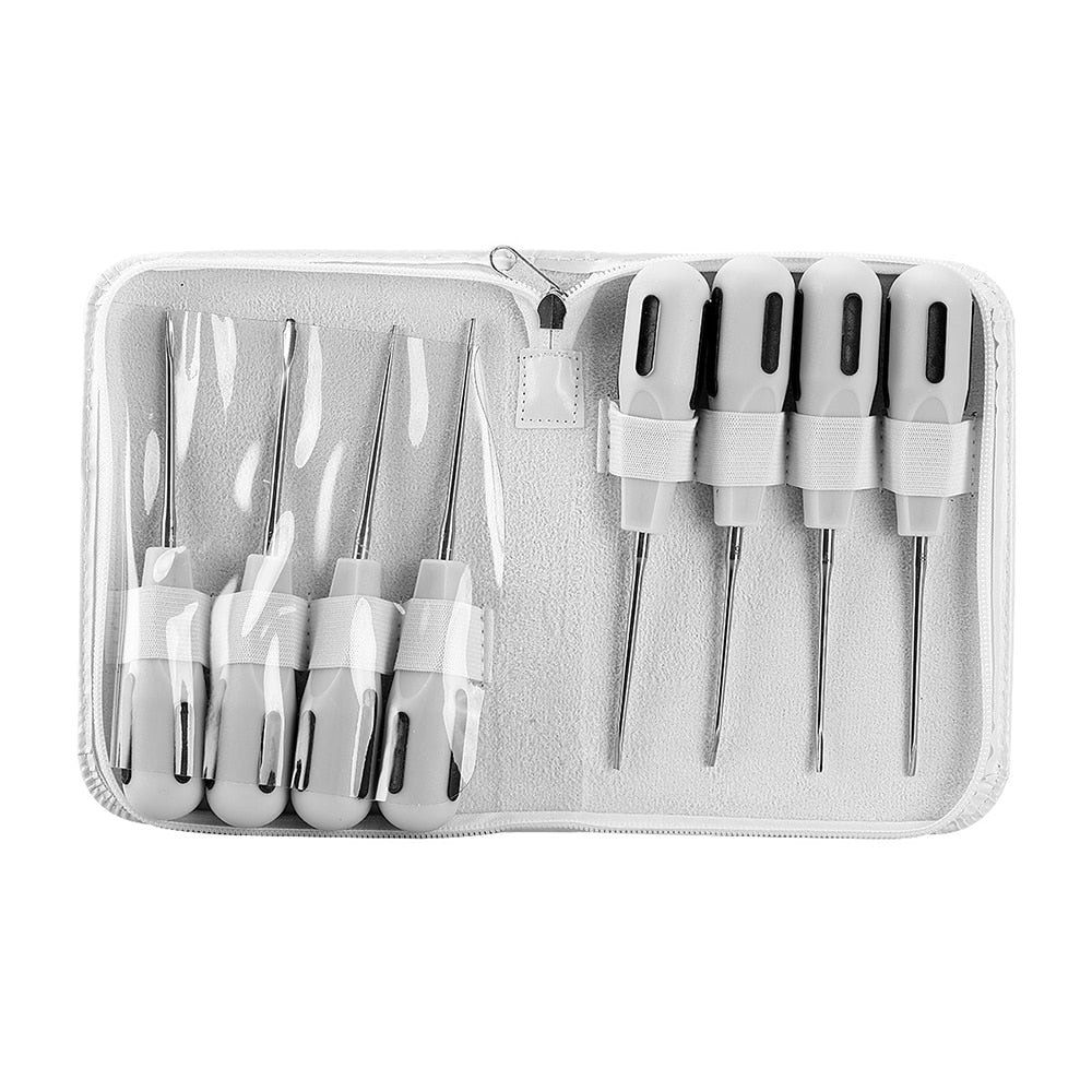 8pcs/Set Stainless Steel Dental Luxating Lift Curved Root Elevator Dentistry Surgical Screwdriver - KiwisLove