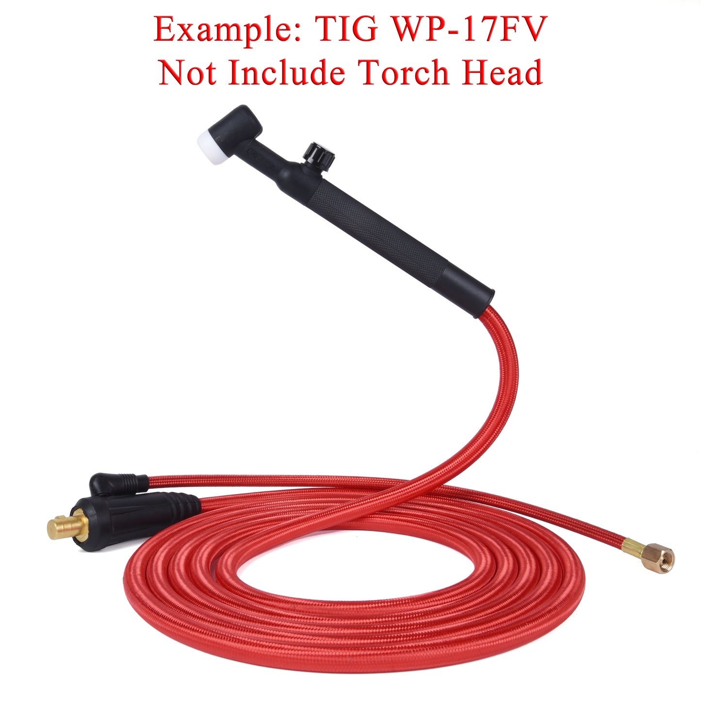 3.8/7.6m WP9 WP17 TIG Welding Torch Gas-Electric Integrated Red Soft Hose Cable Wires M12 DKJ 10-25 35-50 Euro Connector - KiwisLove