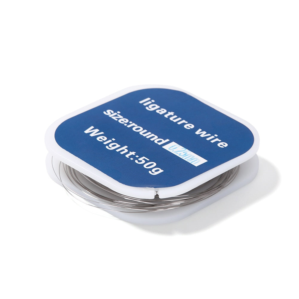 50g/Roll  Dental Orthodontic Ligature Wire Stainless Steel Round 0.2/0.25/0.3mm 3 Size 1 - KiwisLove