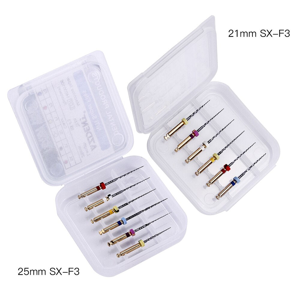 Dental Root Canal File SX-F3 21mm/25mm 6pcs/Pack NiTi Super Rotary File Machine Taper - KiwisLove
