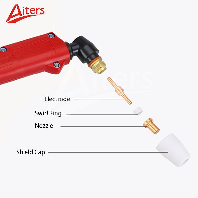 PT31 100PCS Consumables Nozzle and Electrode Ceramic Shield Nozzle Cup and Gas Swirl Ring for Plasma CUT 40 - KiwisLove
