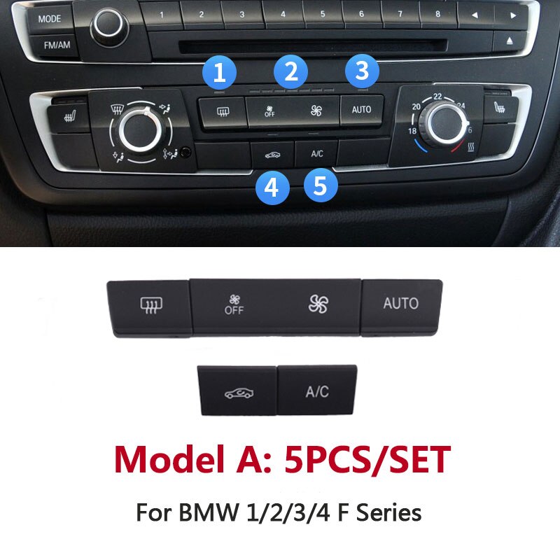 Dashboard Air Conditioning Ventilation Adjust CD Player Control AC Button Repair Kit For BMW F20 F21 F22 F30 F35 F34 F36 F45 F46 - KiwisLove