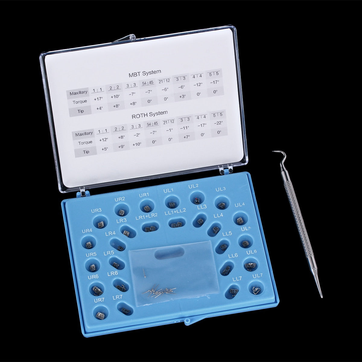 AZDENT Orthodontic Metal Self-Ligating Brackets Roth/MBT 0.022&quot; Slot 3,4,5 with Movable Hook with Buccal Tube &amp;Tool - KiwisLove