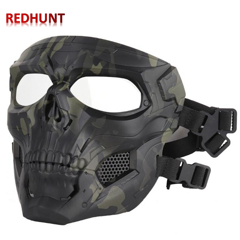 Airsoft Paintball Skull Skeleton Mask Tactical Full Face Mask with Eye Protection Helmet Mask FOR Paintball Game - KiwisLove