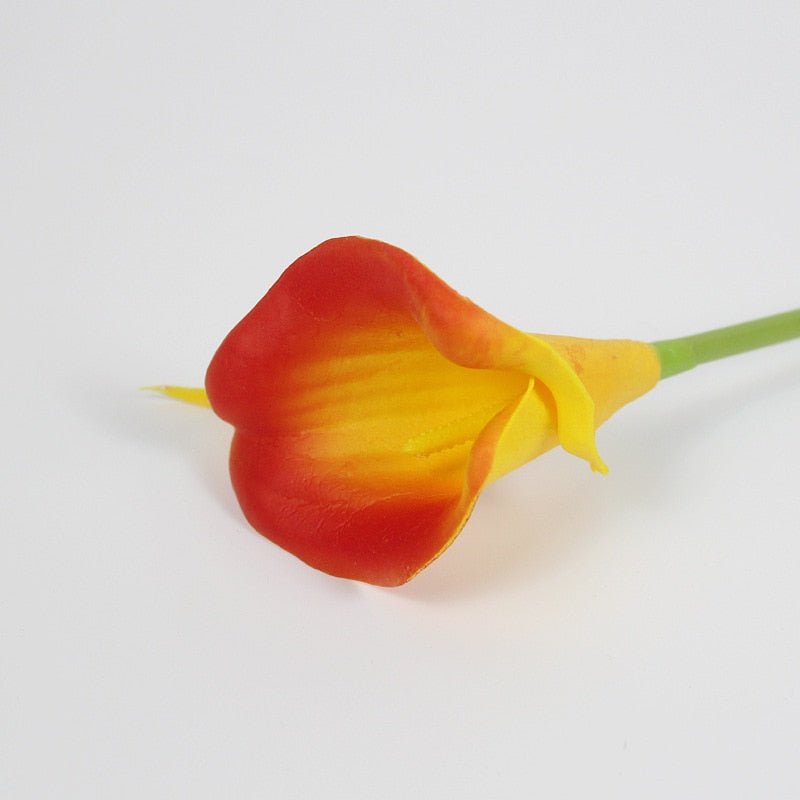 10Pcs PU Artificial Flowers Calla Lily Real Touch Bridal Bouquet High Quality Fake Flower Wedding Home Table Decoration Autumn - KiwisLove