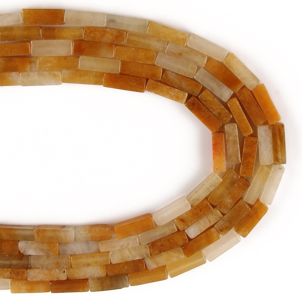 4x13mm Natural Stone Tube Rectangle Sea Sediment Lapis Lazuli Opal Quartz Beads for Jewelry DIY Bracelet Charms Accessories 15&#39;&#39; - KiwisLove