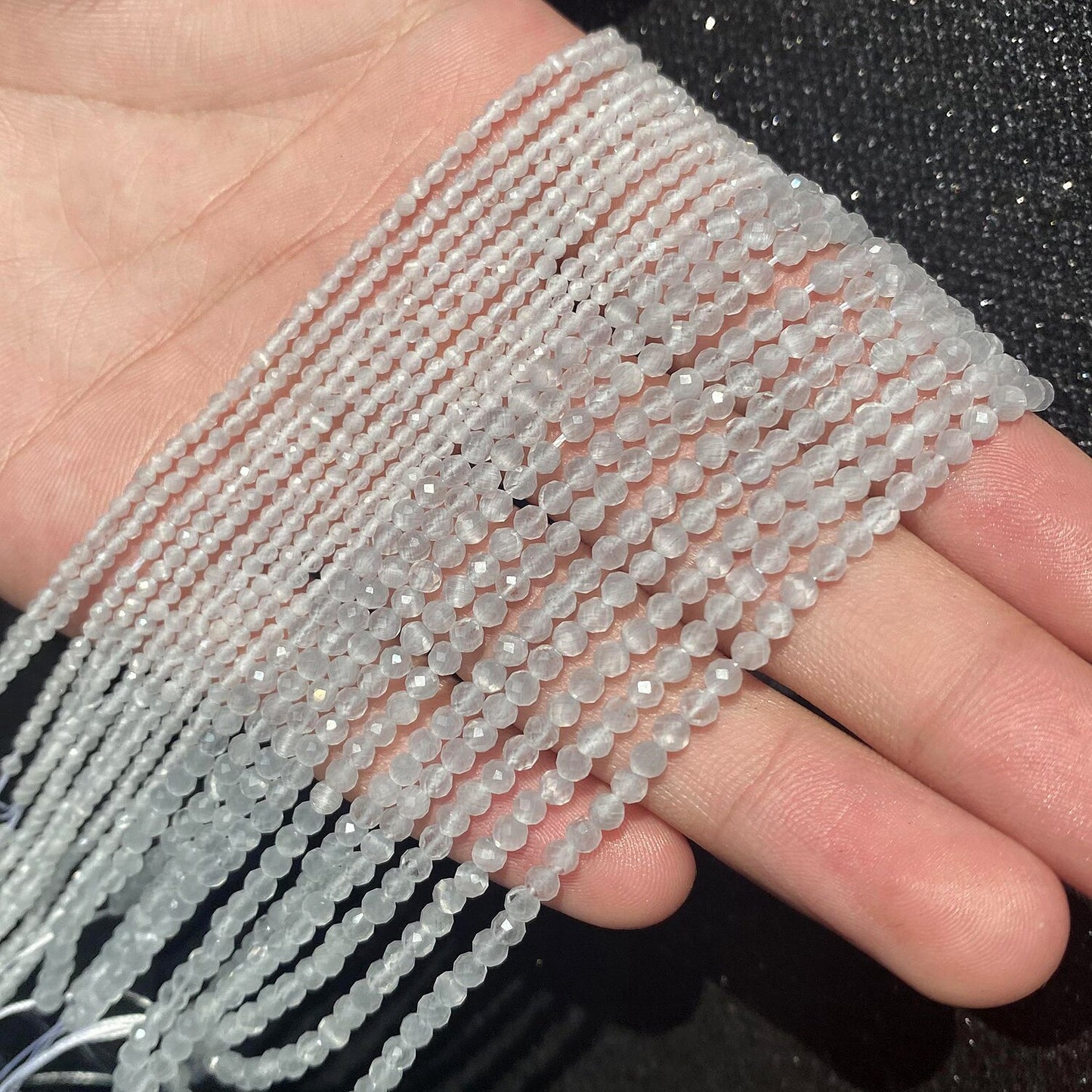 Natural Stone Faceted Labradorite Moonstone Obsidian Small Waist Beads for Beadwork DIY Jewelry Making Bracelet Accessories - KiwisLove