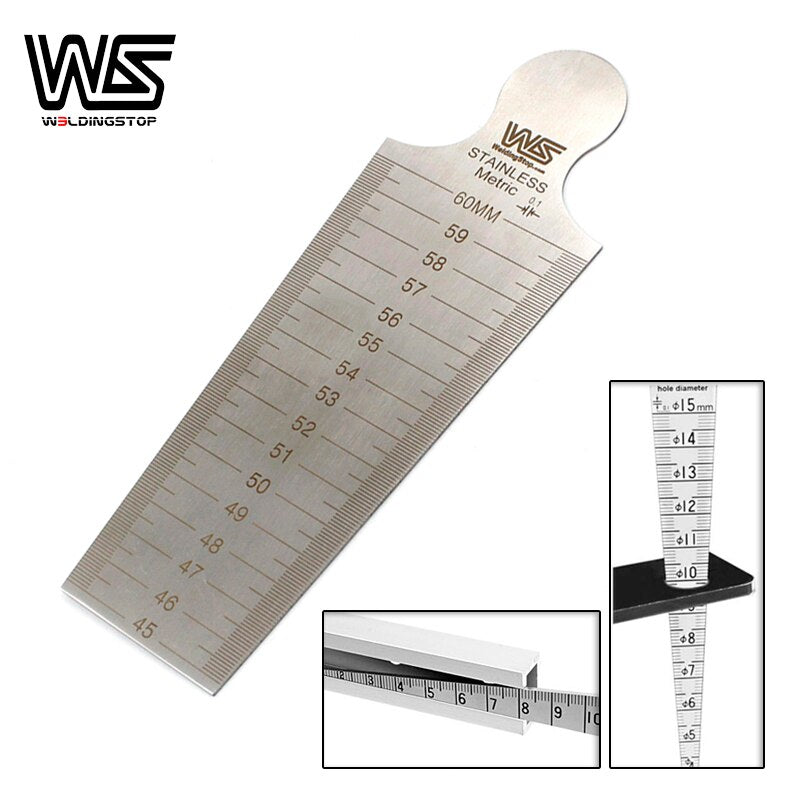 Welding Taper Gauge 45-60mm gap hole size inspection ulnar metric &amp; inch gage measuring tool - KiwisLove