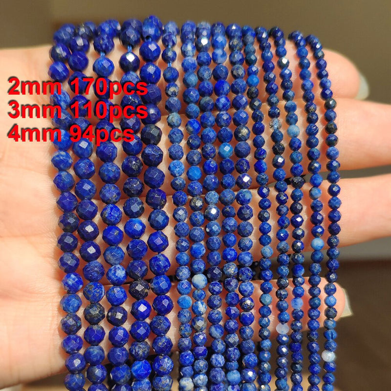 Natural Lapis Lazuli Stone Faceted Column Round Irregular Spacer Beads For Jewelry Making Diy Bracelets Necklace Accessories - KiwisLove