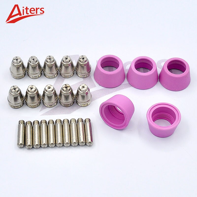 25PCS for Air Plasma Cutter AG60 SG55 WSD60 Cutting Torch Nozzle Electrode and Alumina Ceramic Nozzles Shield Cup - KiwisLove