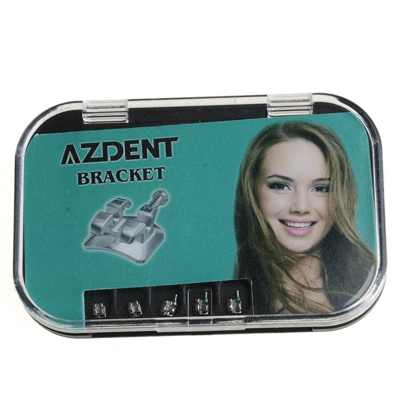 AZDENT 5 Packs Orthodontic Metal Monoblock Bracket Mini MIM Roth/MBT 0.022 U/L 5*5 345 Hooks - KiwisLove