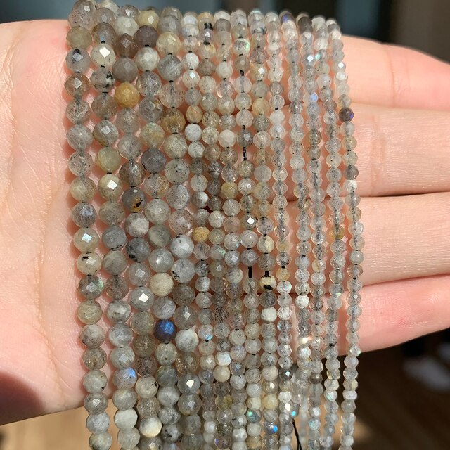 2 3 4mm Faceted Lapis Lazuli Gem Beads Natural Loose Stone Beads for Jewelry Making DIY Bracelet Earrings Accessories 15&#39;&#39;Inches - KiwisLove