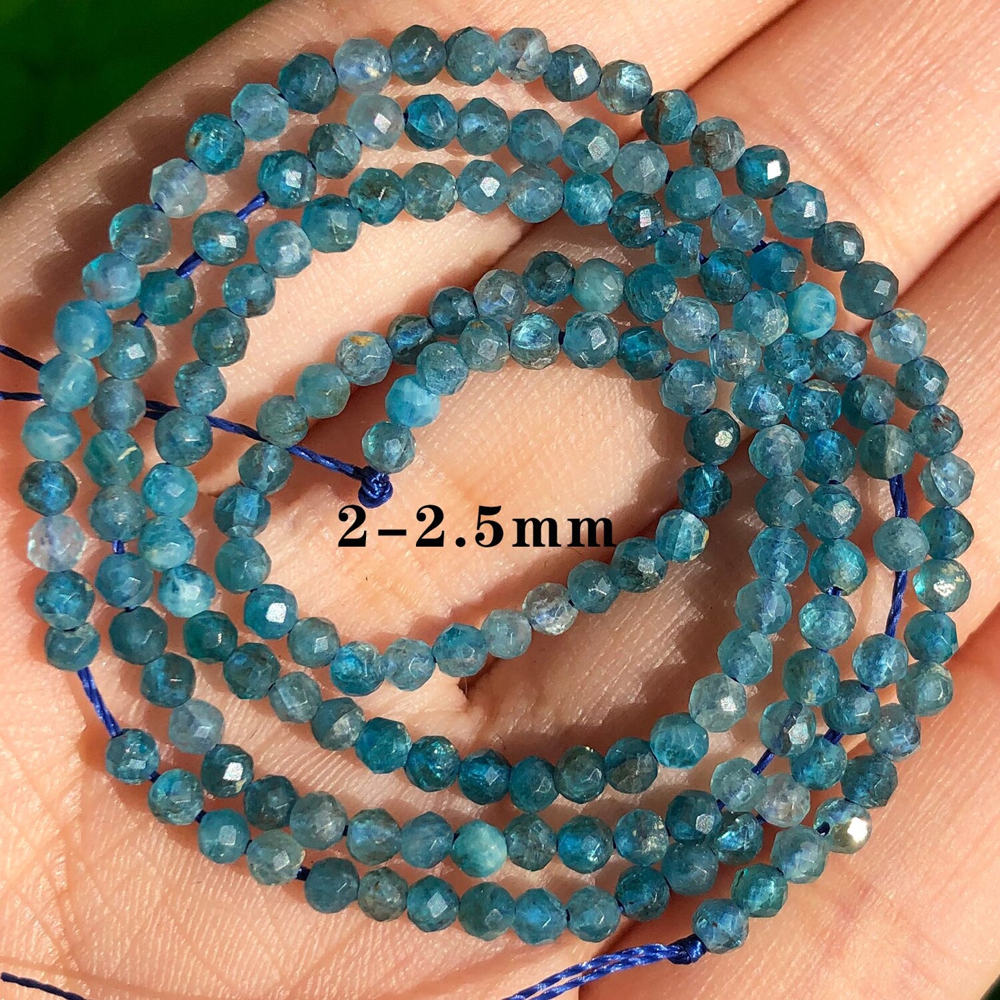 Natural Stone Blue Apatite Gem Beads Round Irregular Faceted Rondelle Loose Beads For Jewelry Making Diy Bracelets Accessories - KiwisLove