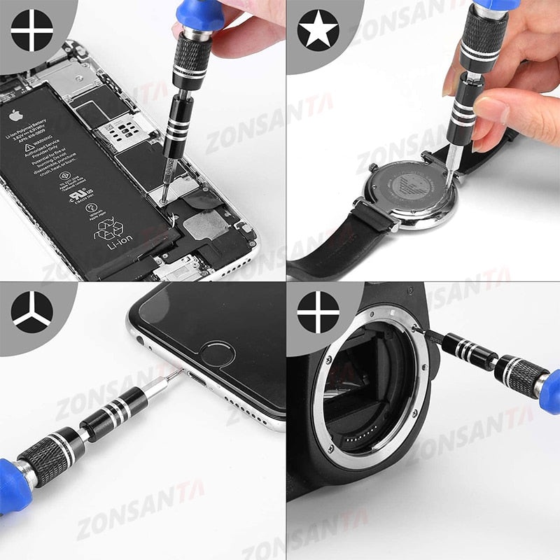 ZONSANTA 60 in 1 Magnetic Screwdriver Set Precision Screw Driver Multi-function Precision Mobile Phone Repair Device PC Camera - KiwisLove