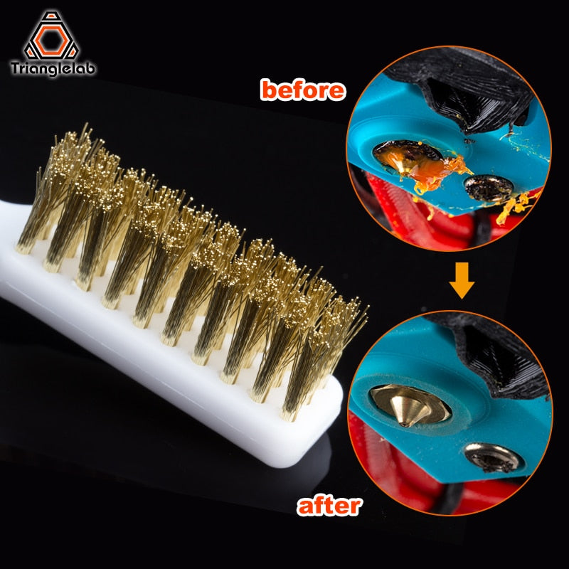 trianglelab Copper Wire Toothbrush Copper Brush Silicone socks gift Handle 3D printer nozzle cleaning Hot bed cleaning 3D print - KiwisLove