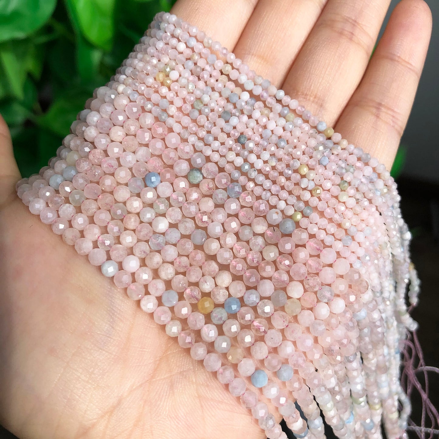 Natural Faceted Colorful Morganite Gem Beads Loose Stone Beads for Jewelry Making DIY Bracelet Earrings Accessories 15&#39;&#39; 2 3mm - KiwisLove