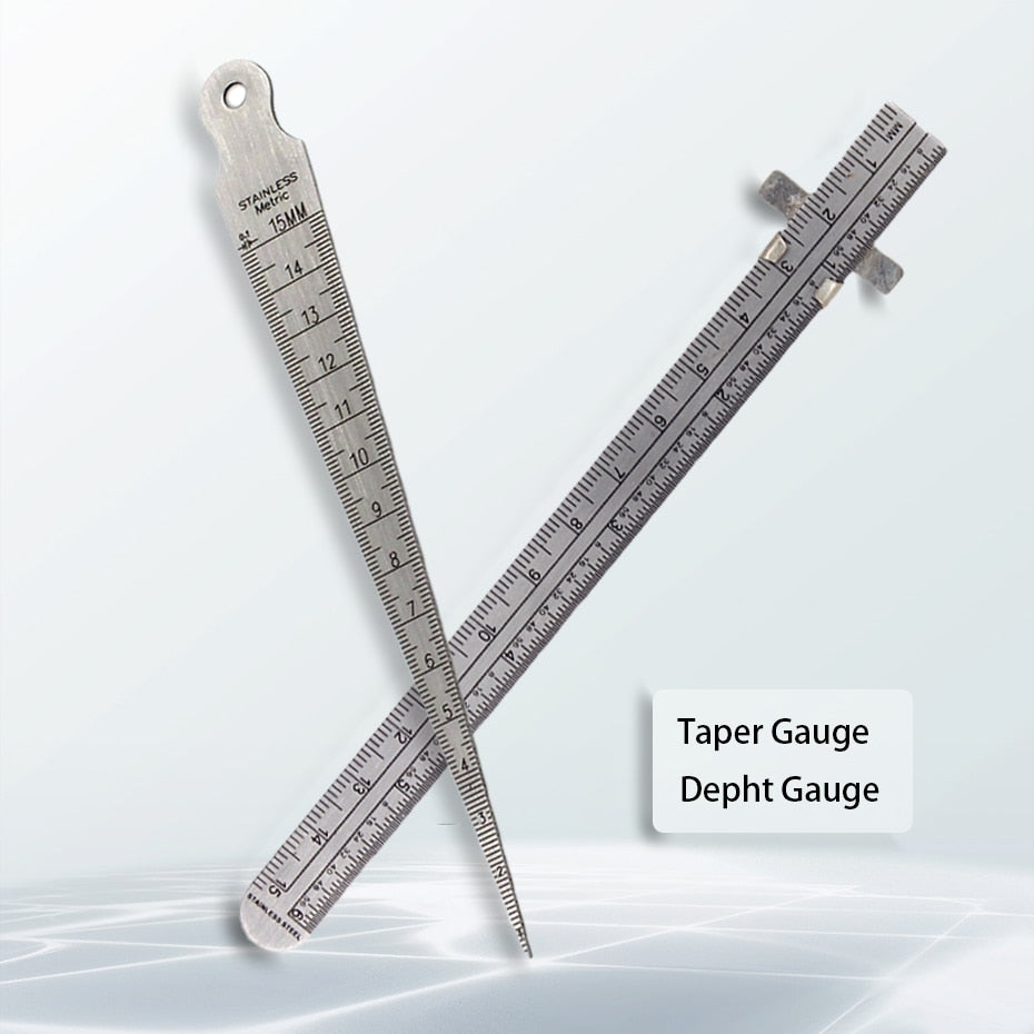 Economic 1.3mm thickness hole gap measuring tool Taper Gauge + Depth Gauge welding gage - KiwisLove