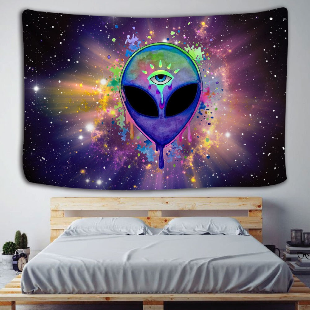 alien witchcraft Tapestry Hippie  Carpet Room Trippy Tapestry Wall Hanging  Witchcraft tapiz Dropship hippie deco wall hanging - KiwisLove