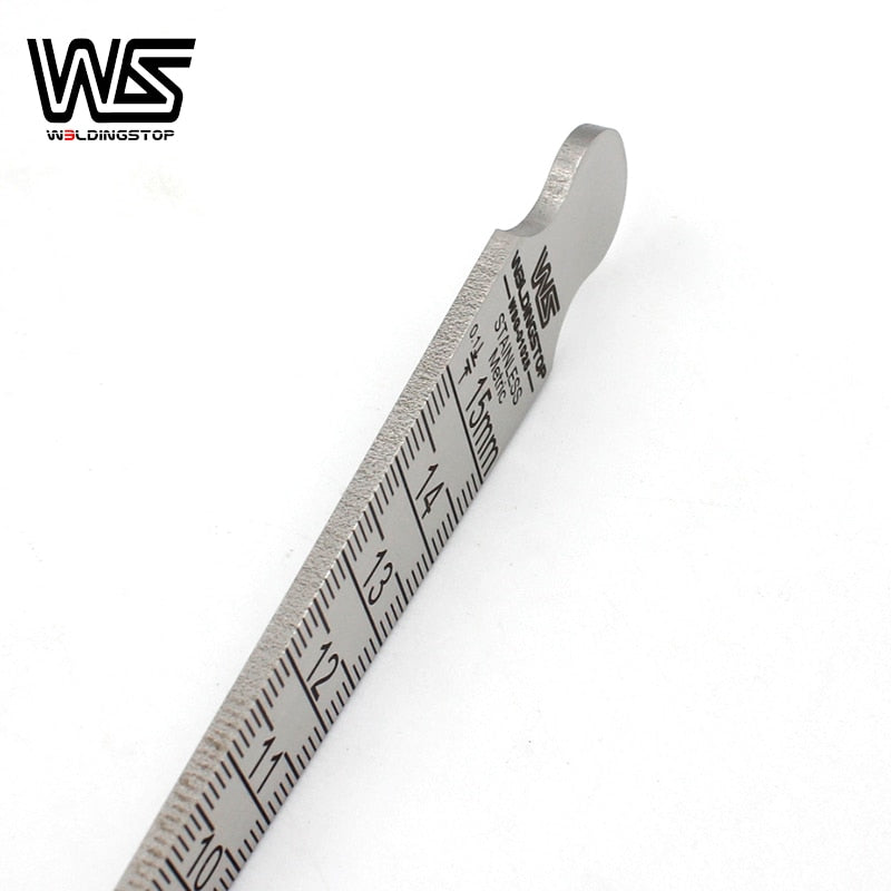 WS Genuine S/S 1-15mm Taper Gauge Feeler Gap Hole slot width gap hole size welding ruler measuring tool - KiwisLove