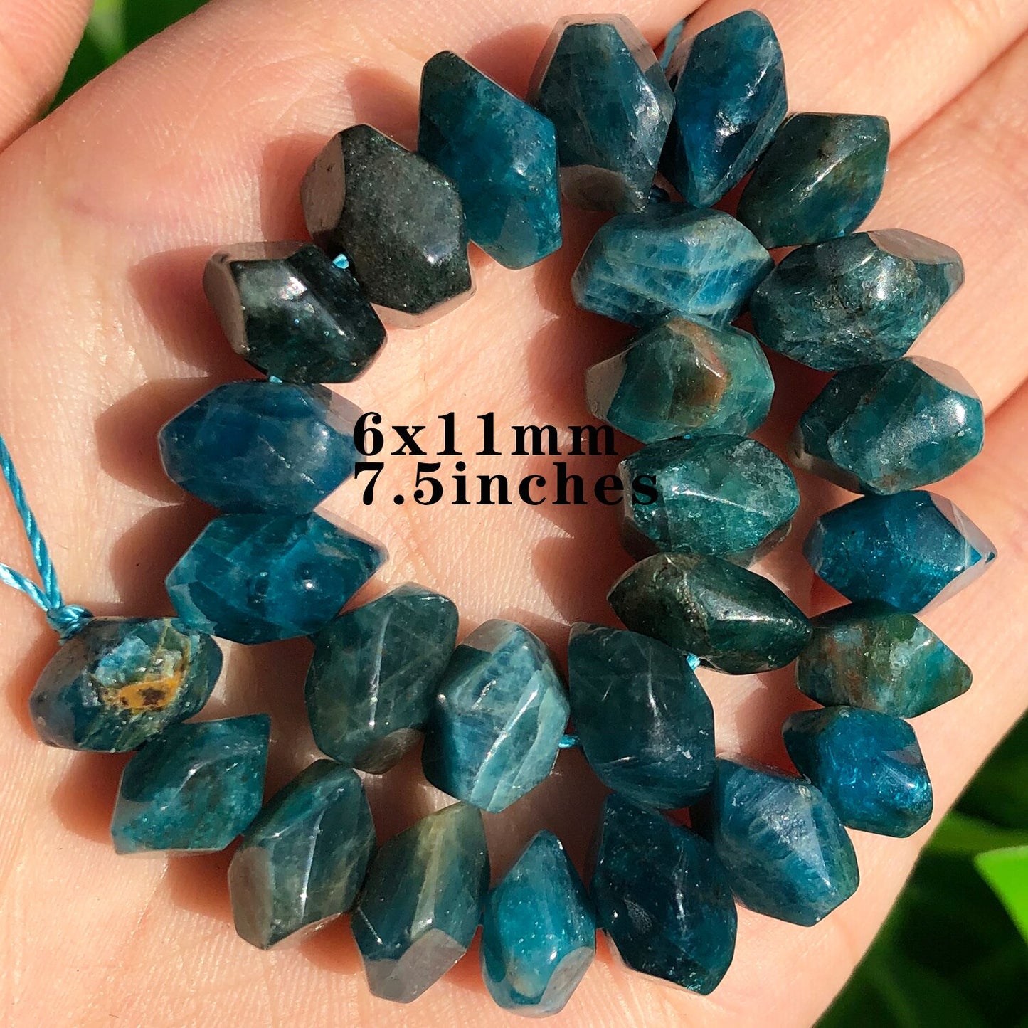 Natural Stone Blue Apatite Gem Beads Round Irregular Faceted Rondelle Loose Beads For Jewelry Making Diy Bracelets Accessories - KiwisLove