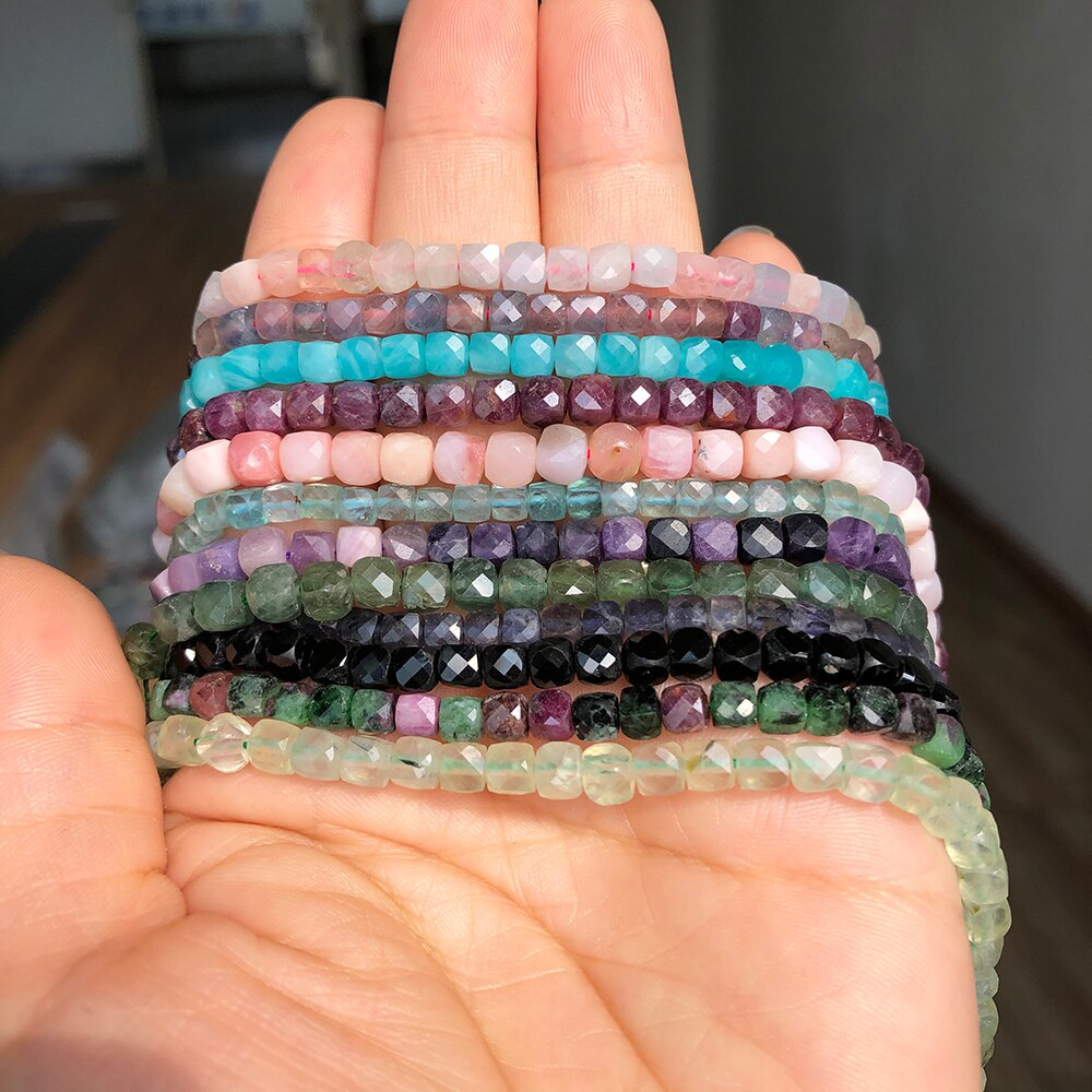 Natural Pink Opal Morganite Amazonite Prehnites Charoite Rubys Kyanite Stone Beads For DIY Jewelry Making Bracelet 15&#39;&#39;Inches - KiwisLove