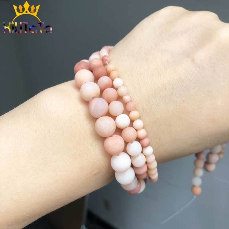 Dull Polish Matte Pink Aventurine Stone Beads Natural Round Loose Spacer Beads For Jewelry Making DIY Bracelet 15&#39;&#39; 4/6/8/10mm