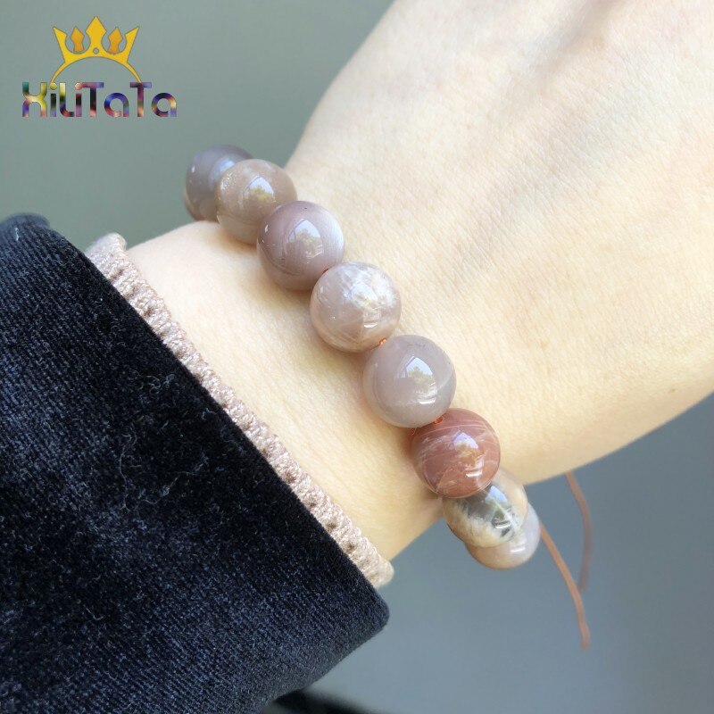 Natural Genuine Stone Beads Mix Moonstone Sunstone Round Loose Beads For DIY Jewelry Making Bracelet Accessories 15'' 4/6/8/10mm - KiwisLove