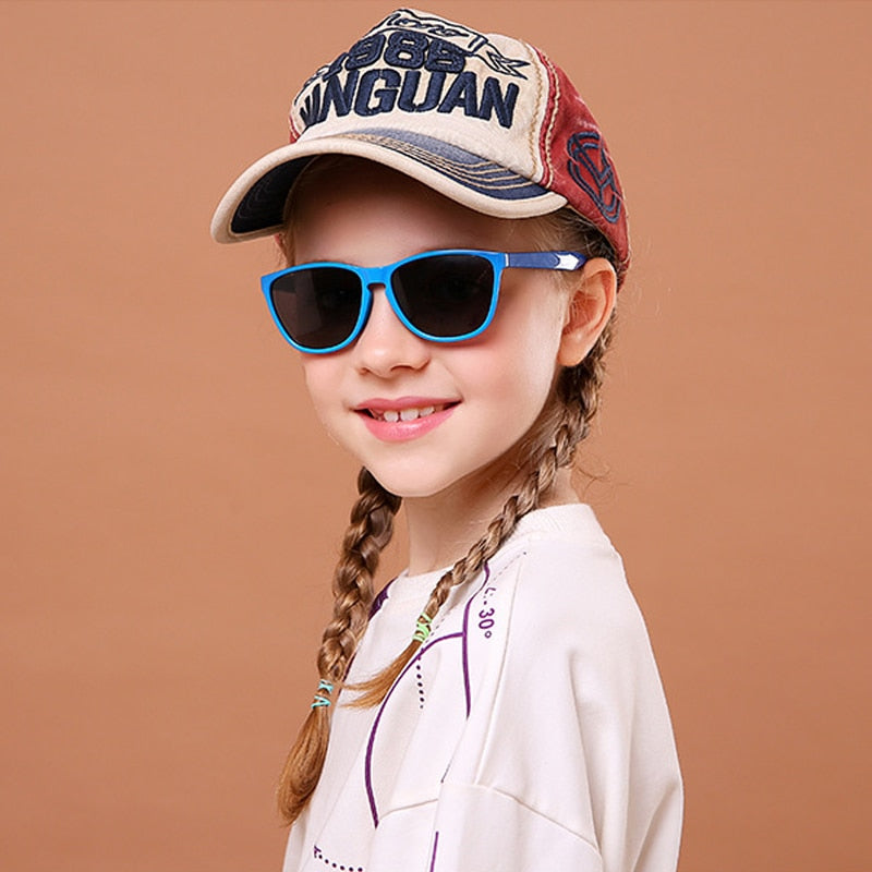 Kids Sunglasses Fashion Vintage Boys Girls Baby Children Sun Glasses UV400 Eyewear Cool Classic Sport Square Polarized Lens 8304 - KiwisLove
