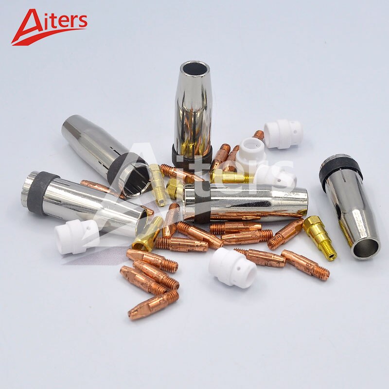 24KD Welding Torch 35PCS Gas Nozzle Gas Diffuser and Contact Tip Holder M6x28mm Contact Tips for MIG Welding Machine - KiwisLove