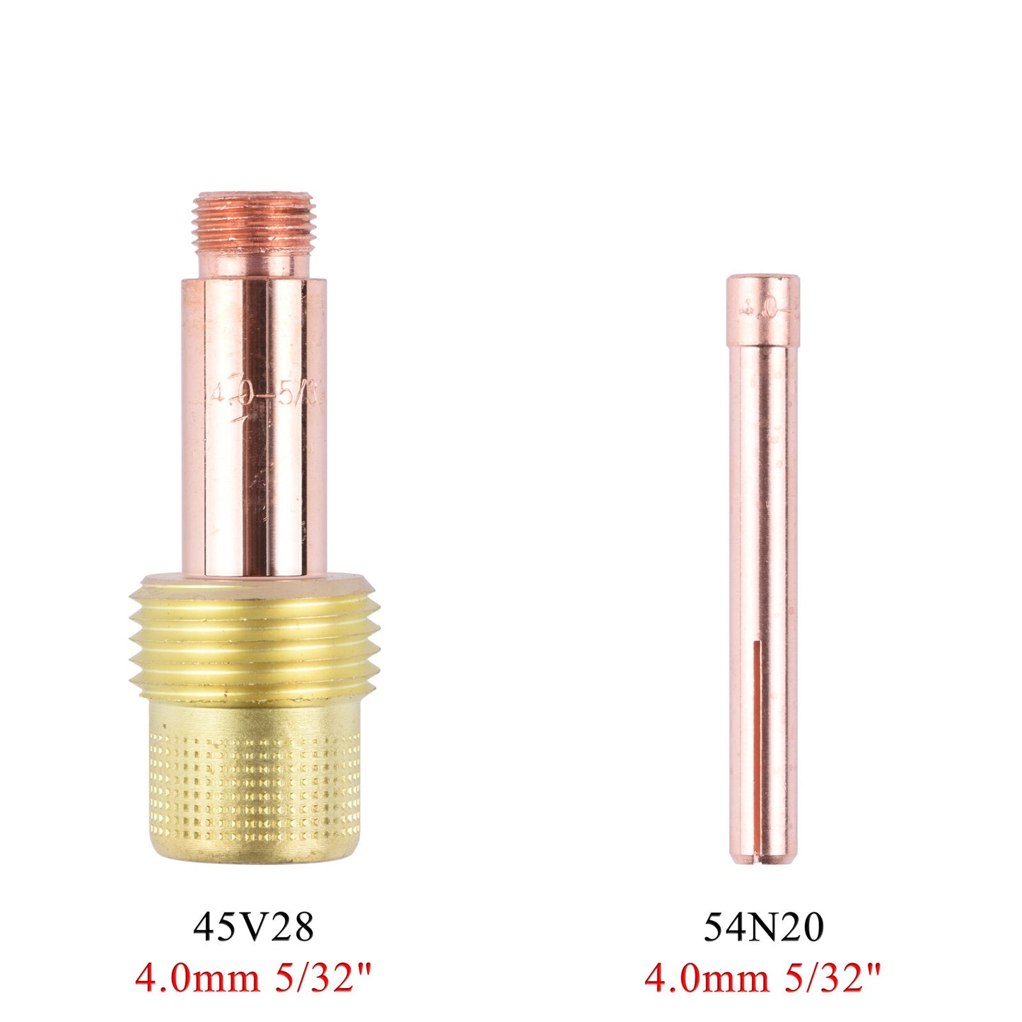 1.0/1.6/2.4/3.2/4.0mm TIG Collet Body Gas Lens Collet 10N22 10N23 10N24 10N25 54N20 45V24 45V25 45V26 45V27 45V28 For WP17 18 26 - KiwisLove