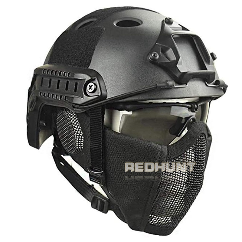 Tactical Helmet Mask Cs Airsoft Paintball Army War Game Motorcycle Hunting Solid Color Fast Helmet - KiwisLove