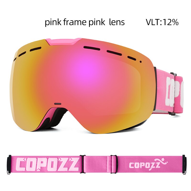 COPOZZ Frameless Ski Goggles with Magnetic Lens Skateboard Skiing Anti-fog UV400 Snowboard Goggles Men Women Ski Glasses Eyewear - KiwisLove