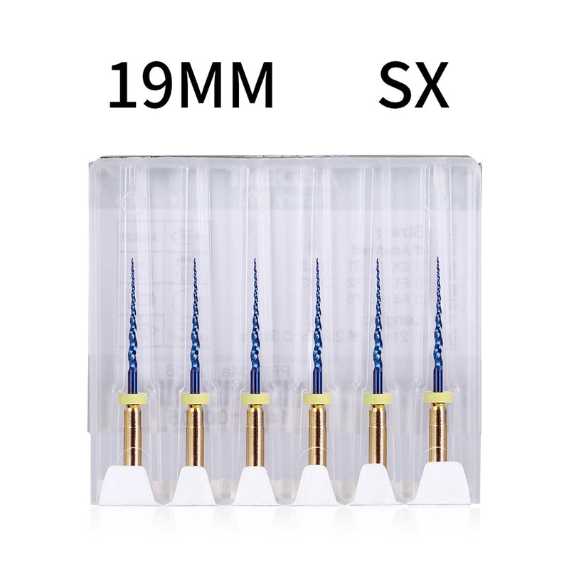 Azdent 6pcs/Pack 25mm SX Dental Files Root Canal Rotary Heat Activated Files 25mm - KiwisLove